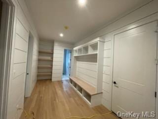 mudroom featuring light hardwood / wood-style floors