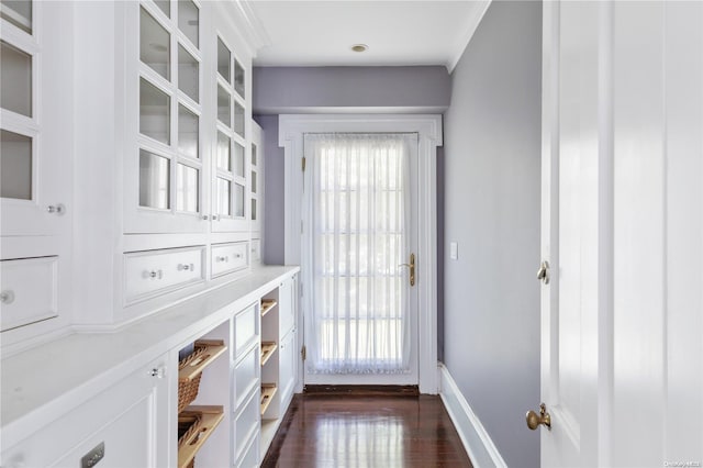 doorway to outside featuring dark hardwood / wood-style floors and a healthy amount of sunlight