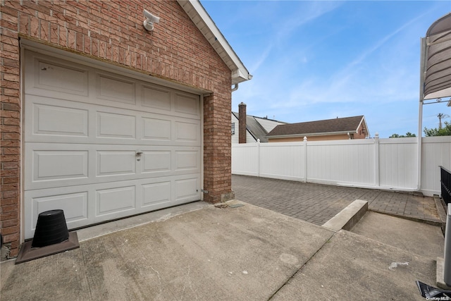 view of garage