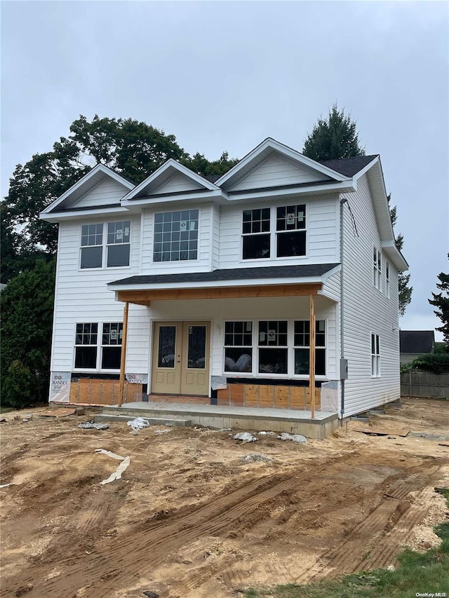 view of front of home featuring covered porch