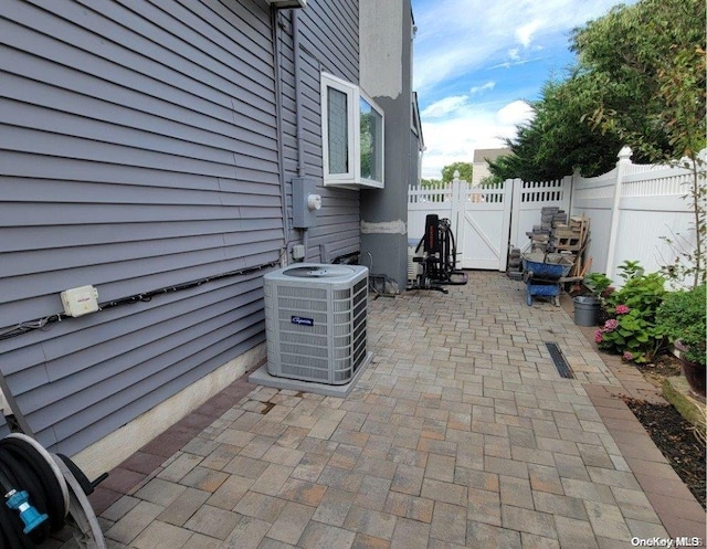 view of patio / terrace featuring central air condition unit