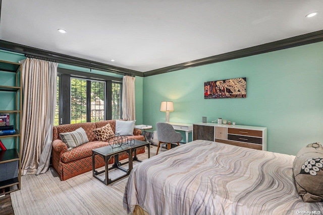 bedroom featuring ornamental molding