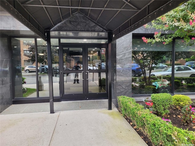 view of exterior entry with french doors