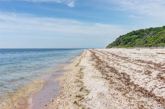 property view of water with a beach view