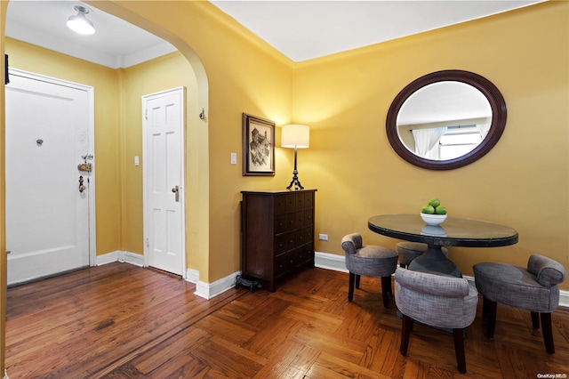 foyer entrance with ornamental molding