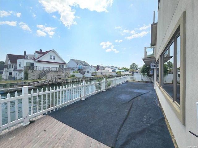 exterior space featuring a water view