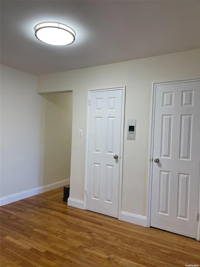 hall featuring wood-type flooring