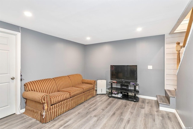 living room featuring light hardwood / wood-style floors