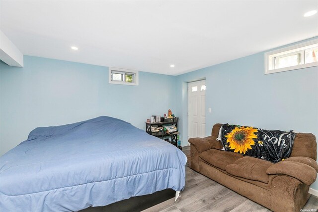 bedroom featuring light hardwood / wood-style flooring