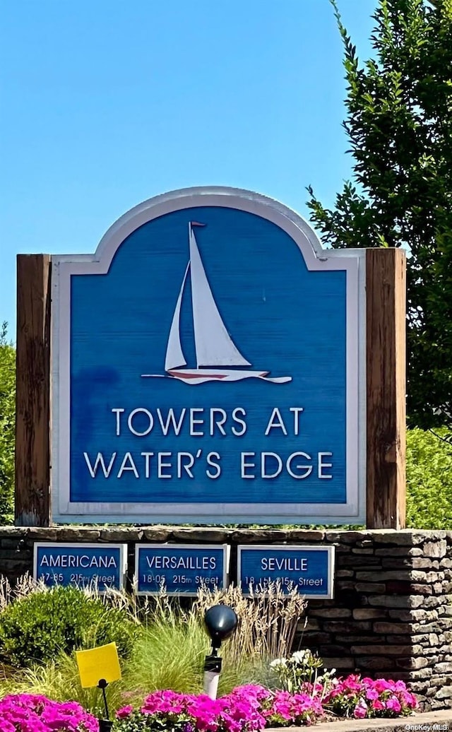 view of community sign