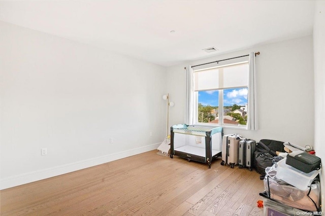 unfurnished room featuring light wood-type flooring