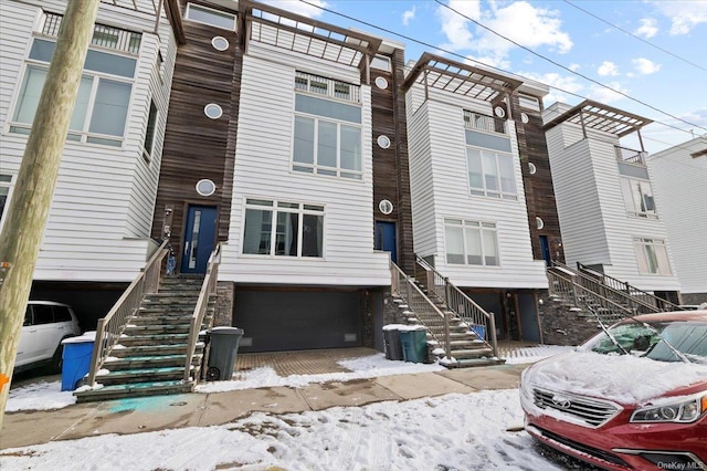 view of property featuring a garage