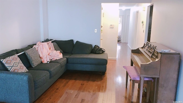 living room with hardwood / wood-style floors