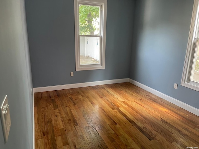 empty room featuring wood-type flooring