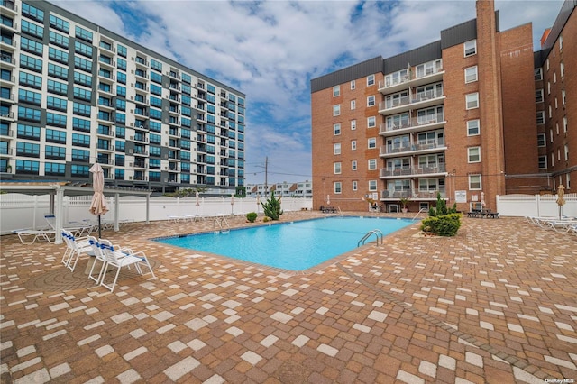 view of pool with a patio area