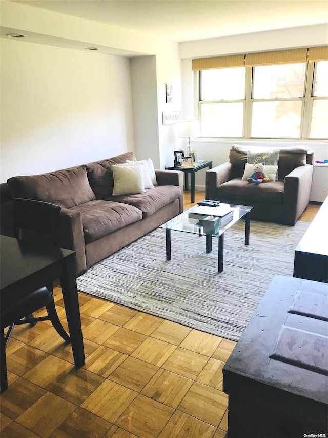 102-10 66th Rd Unit 4G, Forest Hills, NY 11375 - living room featuring parquet floors