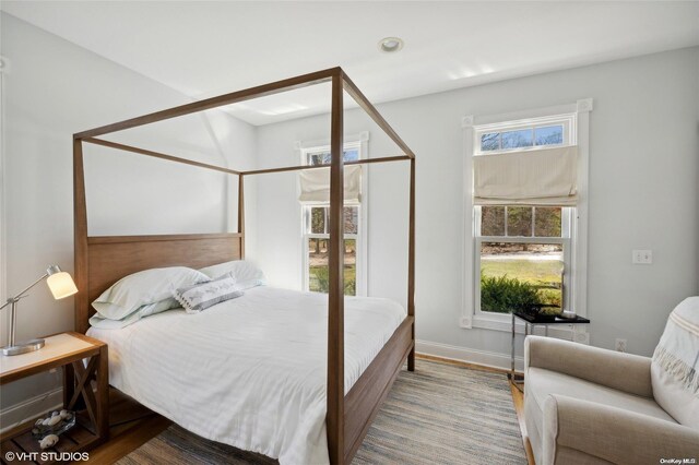 bedroom featuring hardwood / wood-style floors