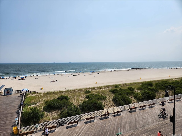 property view of water featuring a view of the beach