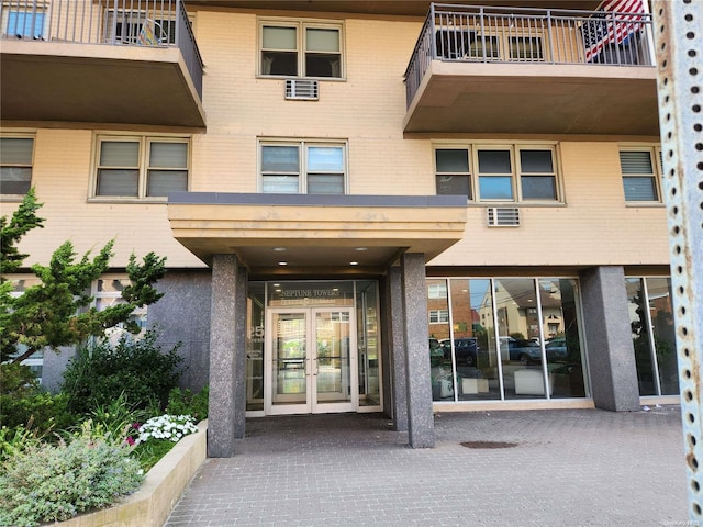 property entrance with french doors