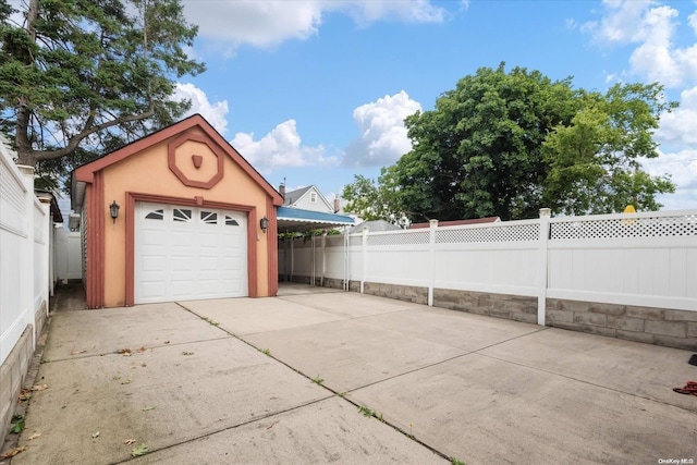 view of garage