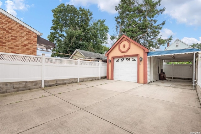 view of garage