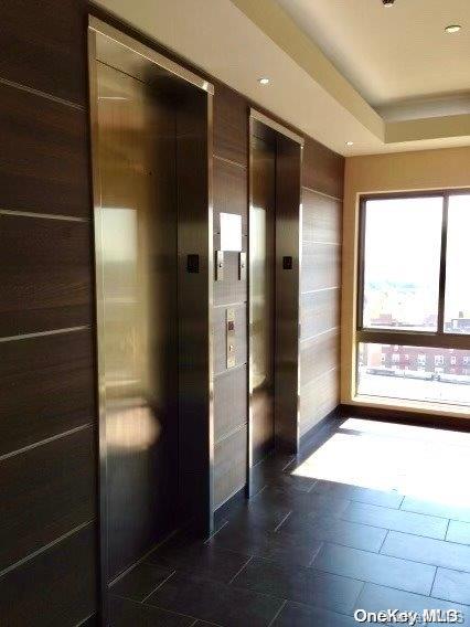 interior space with elevator