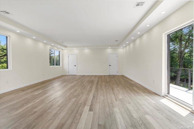 empty room featuring light wood-type flooring