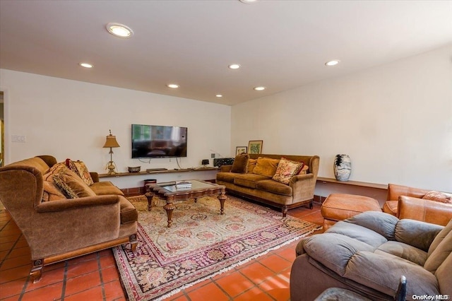 view of tiled living room