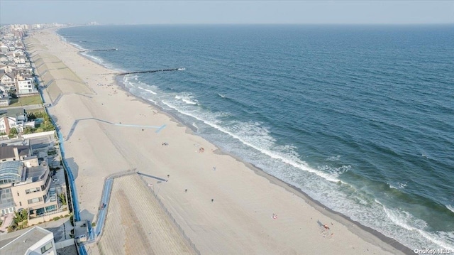 view of water feature featuring a view of the beach