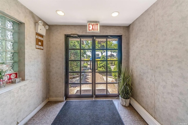 entryway with baseboard heating