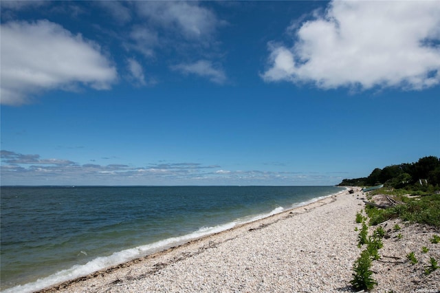 view of water feature featuring a view of the beach