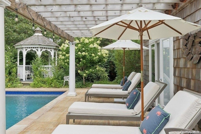 view of patio with a pergola