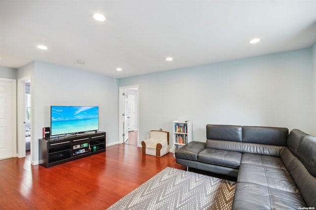 living room featuring hardwood / wood-style flooring