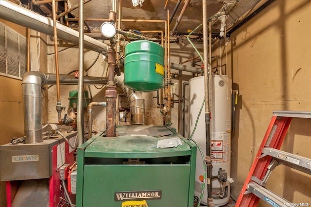 utility room featuring gas water heater