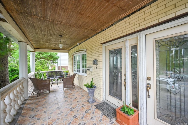 view of patio with covered porch