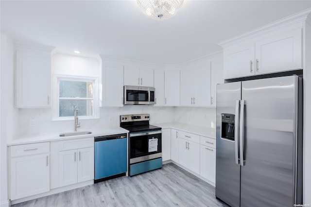 kitchen with white cabinets, sink, and stainless steel appliances