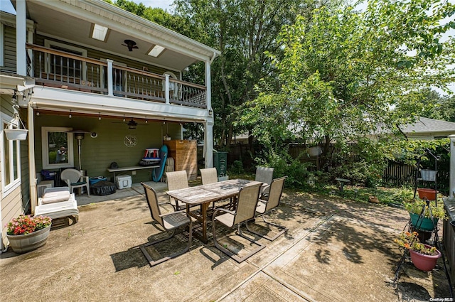 view of patio / terrace with a balcony