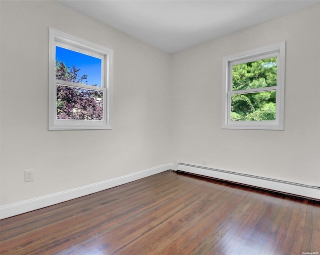 2 Oak Ct, Staten Island, NY 10308 - spare room with dark wood-type flooring, baseboards, and baseboard heating