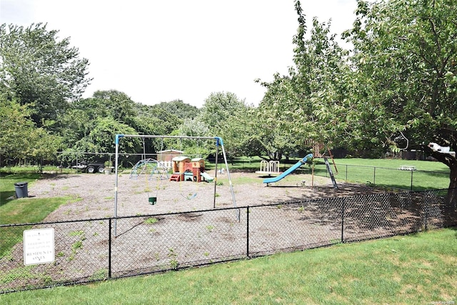 view of playground with a yard