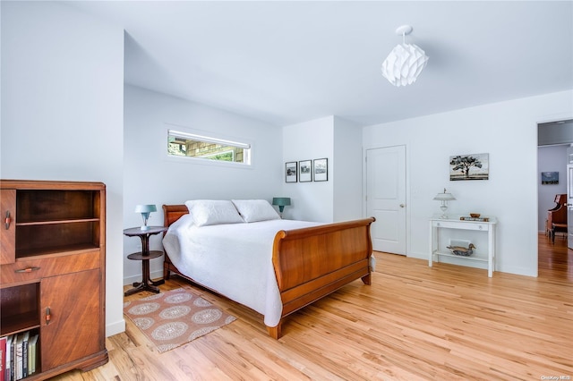 bedroom featuring light wood-type flooring