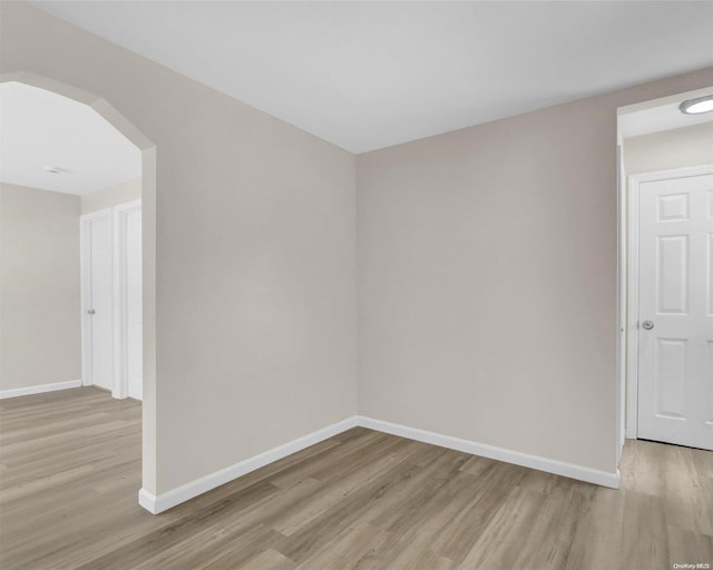 empty room featuring light hardwood / wood-style floors