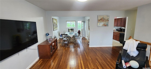 interior space featuring dark hardwood / wood-style flooring