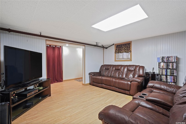 living room with hardwood / wood-style floors