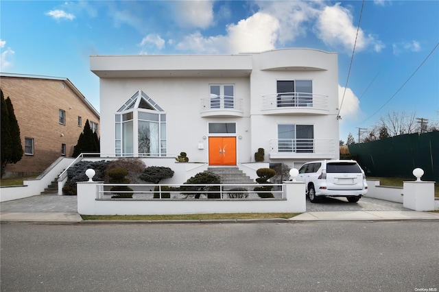 view of art deco house