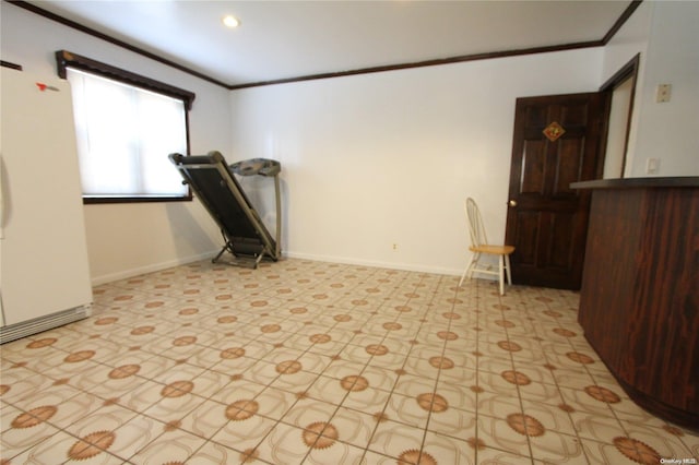 interior space featuring crown molding