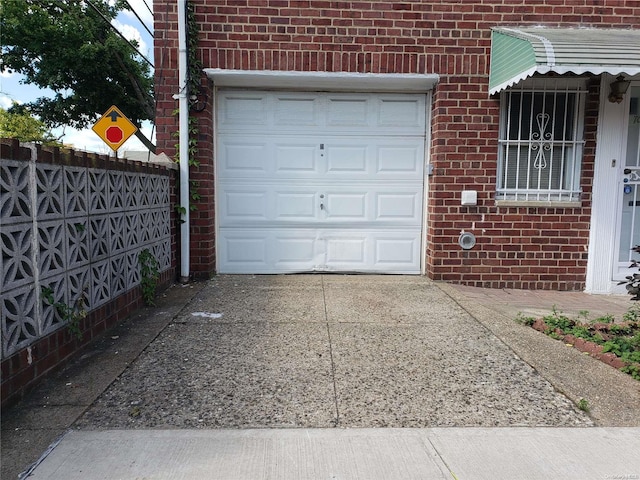 view of garage