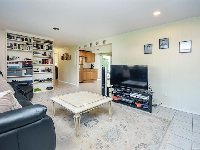 view of tiled living room