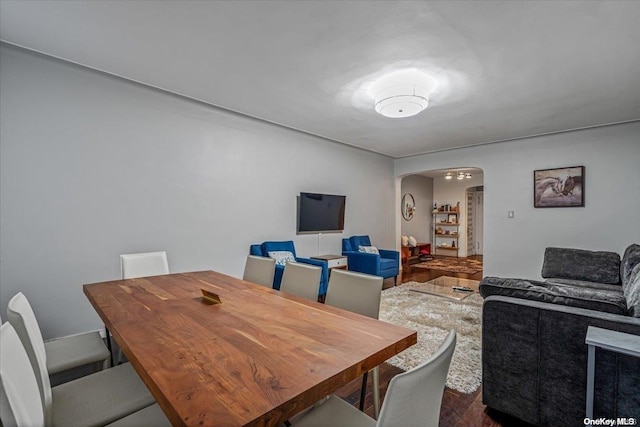 dining room with hardwood / wood-style floors