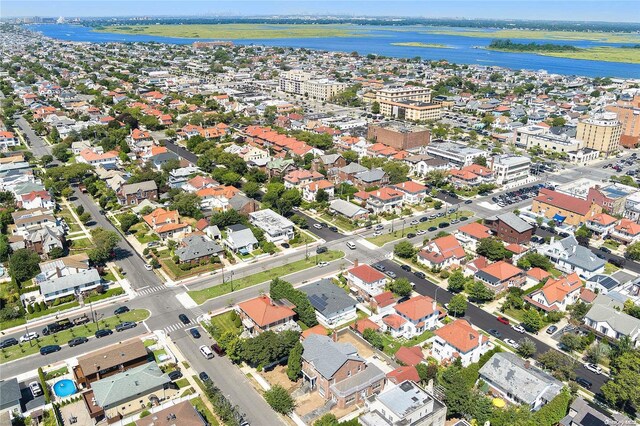 65 W Beech St, Long Beach, NY 11561 - aerial view of property and surrounding area featuring a nearby body of water