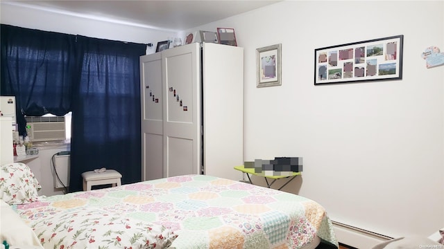 bedroom featuring a baseboard radiator